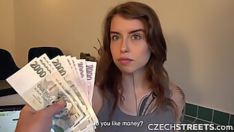 Czech Streetwalker Gives Handjob And Takes Money