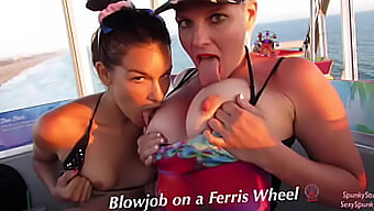 Experience The Thrill Of Public Sex With This Risky Double Blowjob