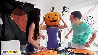 Milf Tia Cyrus Gets Her Head Stuck In A Pumpkin And Enjoys The Experience