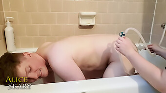 Beautiful Fat Woman Takes A Shower And Gets An Anal Enema