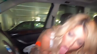 Cock Sucking Skills On Display As A Black Waitress Sucks In Car