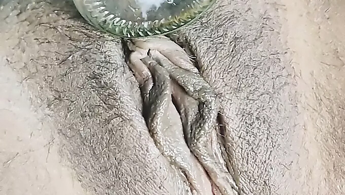 Girl With Big Clit Swallows Cum With Dildo In Close-Up